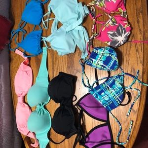 Swim suit tops and bottoms
